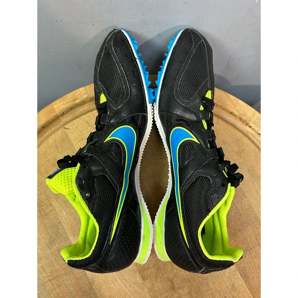 Nike Track Spikes Mens 10 Black Volt Zoom Rival MD 6 468648-041 Racing Shoes